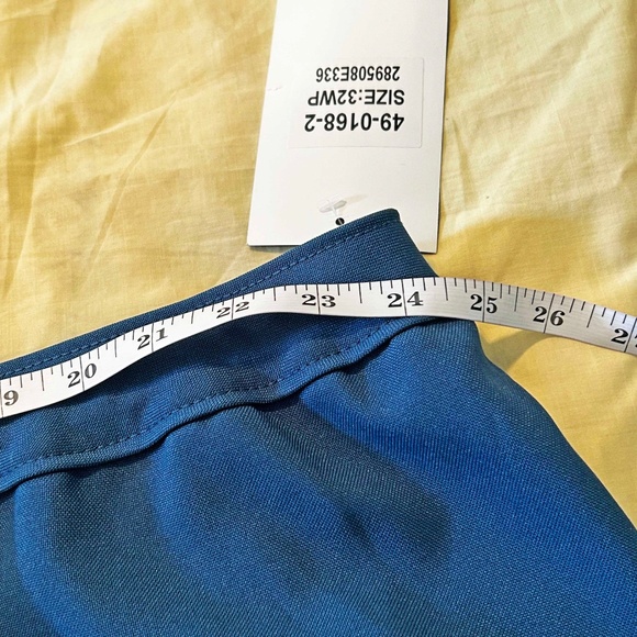 NEW PHOTOS! PANTS, PETITE SUPER STRETCH, BLUE, SIZE 32WP, ELASTIC WAIST, ROAMANS - Picture 9 of 11